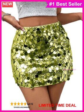 Sequin High Waist Bodycon Mini Party Club Skirt